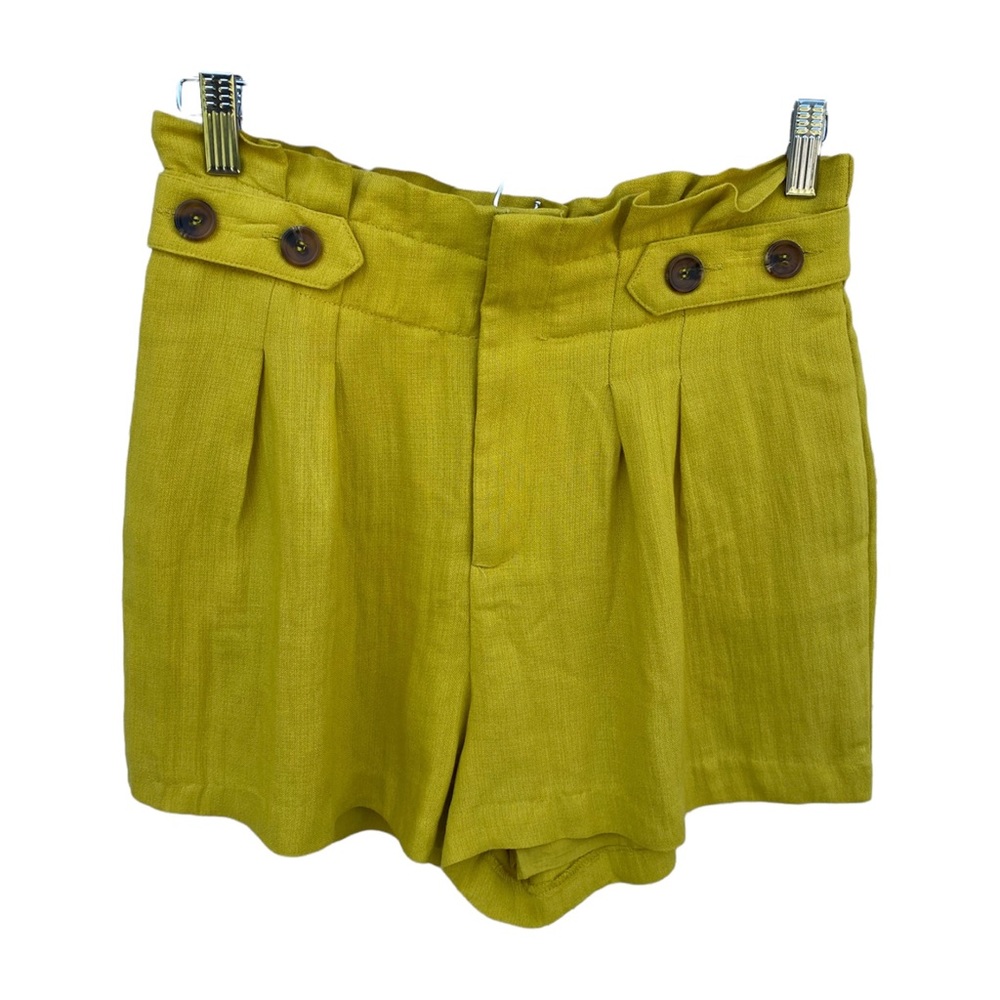 Harper Heritage Yellow Linen Shorts Size Medium